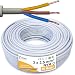 Produktbild NYM-J 3x2,5mm² Kabel 50m | Feuchtraumkabel für 300V/500V | Elektrokabel 3-Adrig mit PVC Mantel | Ø2,5mm² Stromkabel für Elektroinstallation in Weiß/Grau | Kabellänge am Stück