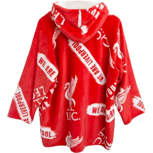 Character World Liverpool Oversized Wearable Fleece Blanket |Warm & Cosy | Football Crest & We Are Liverpool Design | Premium Sherpa Lined | Perfect for Kids Aged 13+ Years, Suggested Height 110cm+ - Image 4