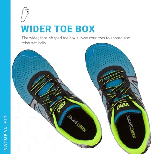 Xero Shoes HFS Herensneakers - hardloopschoenen voor heren, Zero Drop, lichtgewicht, ademend, sport & outdoor blootsvoets feel herenschoenen, Gletsjer Blauw, 11 UK Men/ 10 UK Women