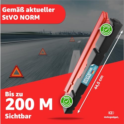 TK Gruppe Timo Klingler KFZ Warndreieck ECE R27 Notfalldreieck 2026 rot, Dreieck Autozubehör Pannendreieck Auto Triangle - für Unfall & Pannen