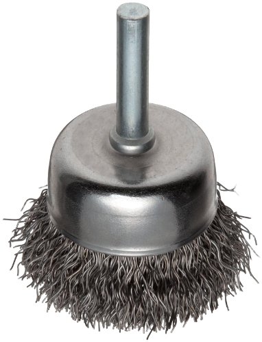 Image of Weiler 36029 Vortec Pro 2 inch Crimped Wire Cup Brush, .014 inch Steel Fill, 1 /4 inch Stem, Made in the USA (Pack of 5)