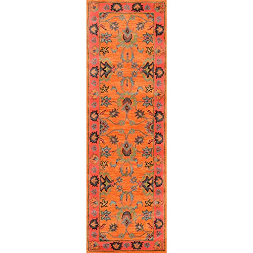 Nuloom Montesque Hand Tufted Wool Runner Rug, 2' 6" X 8', Orange #TOP2
