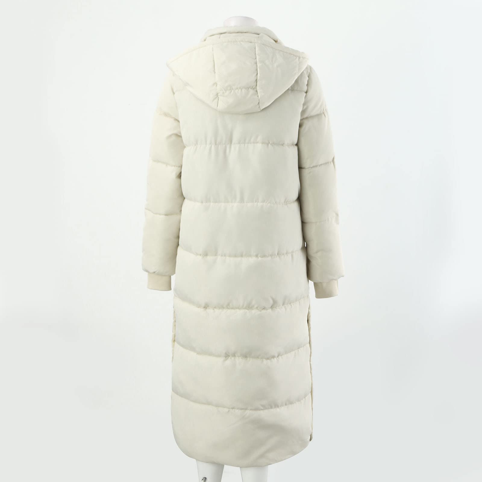 Chaqueta acolchada ligera para mujer con capucha, chaqueta de plumas para mujer, cómoda chaqueta de invierno, abrigo largo de plumón con cremallera, abrigo de invierno con bolsillos, chaqueta