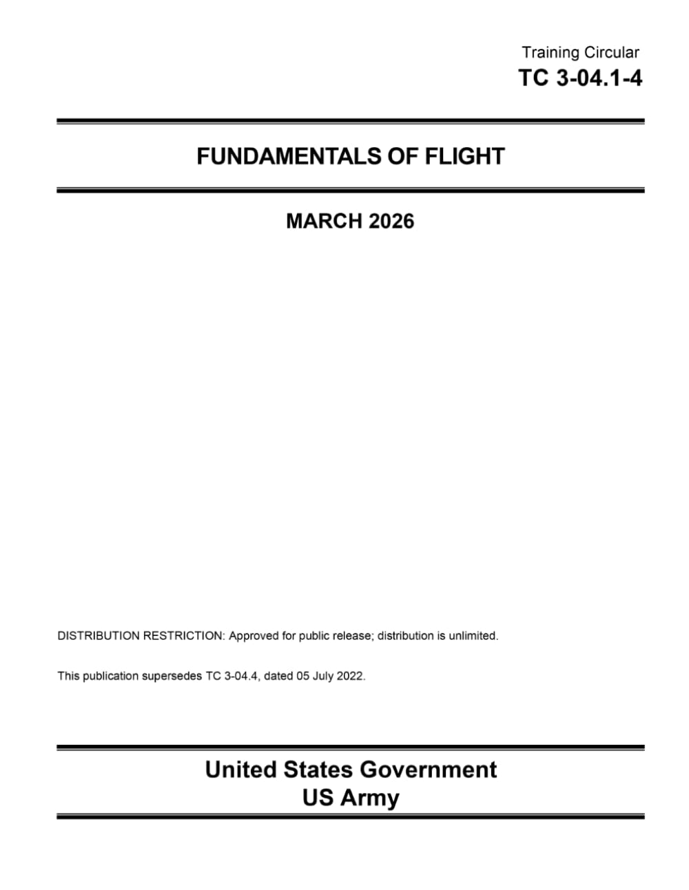 Training Circular TC 3-04.1-4 Fundamentals of Flight March 2026