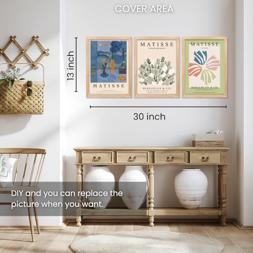 Image of Good Hope Set of 3 Henri Matisse Wall Art Paintings Framed Poster 10x13 Inch Frame Posters for Cafe Restraunt Home Decor, Living Room, Bedroom, Kitchen, and Office Wall Decoration Classic Aesthetic Wooden art Photo Frames