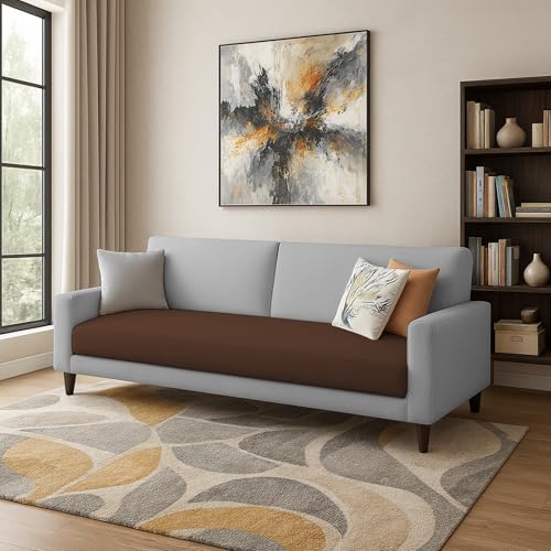 Image of Kathleen 3 Seater Sofa Set for Living Room - Foldable Convertible Couch Furniture for Home, Office or Guest Use, Modern Designer Stylish Comfortable (Brown Grey)