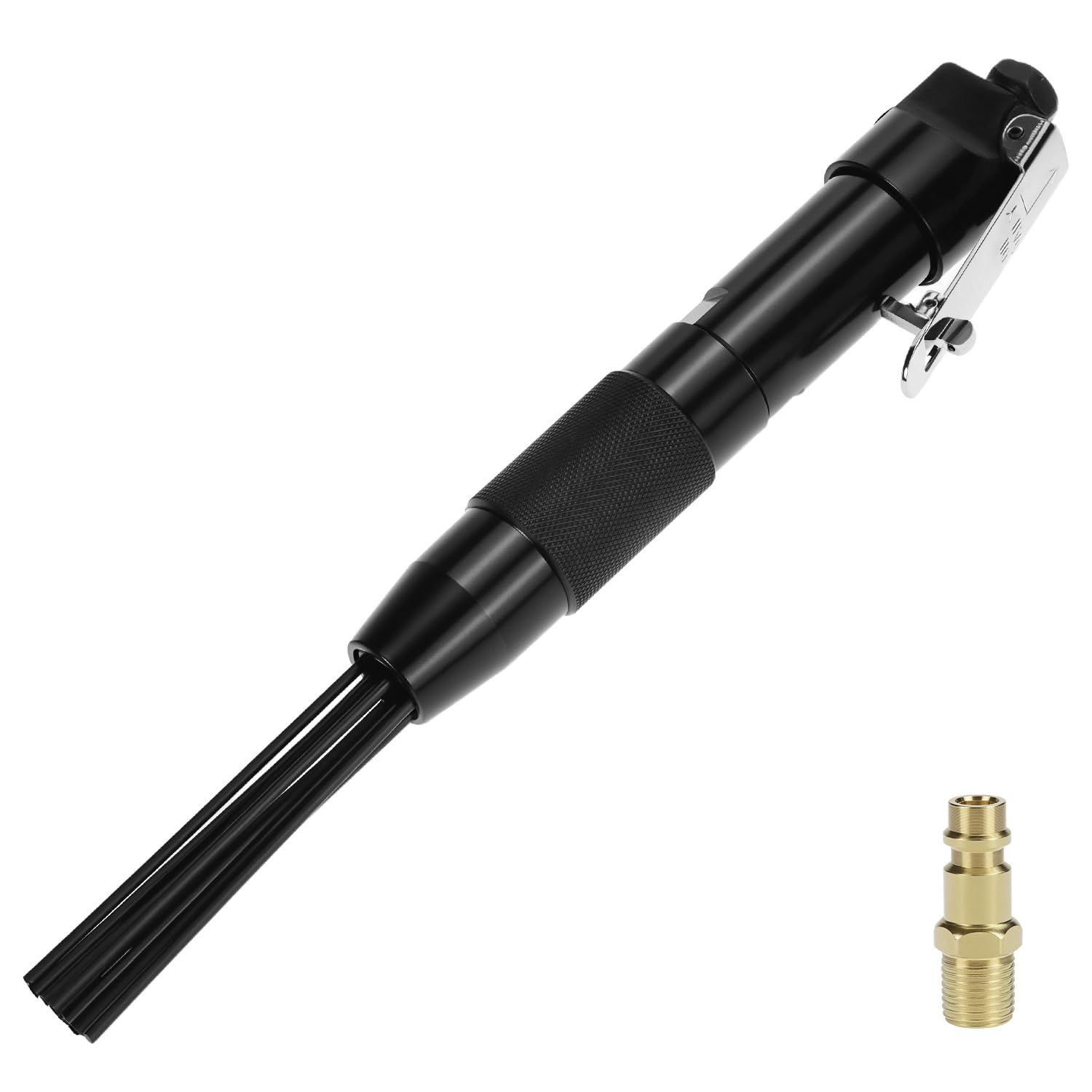 QWORK® Nettoyant à aiguilles à pneumatique, 12 aiguilles décapant de scories, pour suppression des scories de soudure et de la rouille