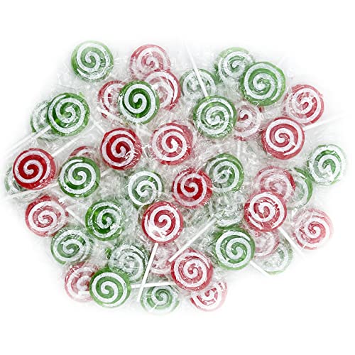 Christmas Santa Swirl Lollipop, Mixed Fruit Flavor, Made In Brazil, Individually Wrapped, 18G Pops, Approx. 24 Pops Per Pound (1 Pound) #TOP5