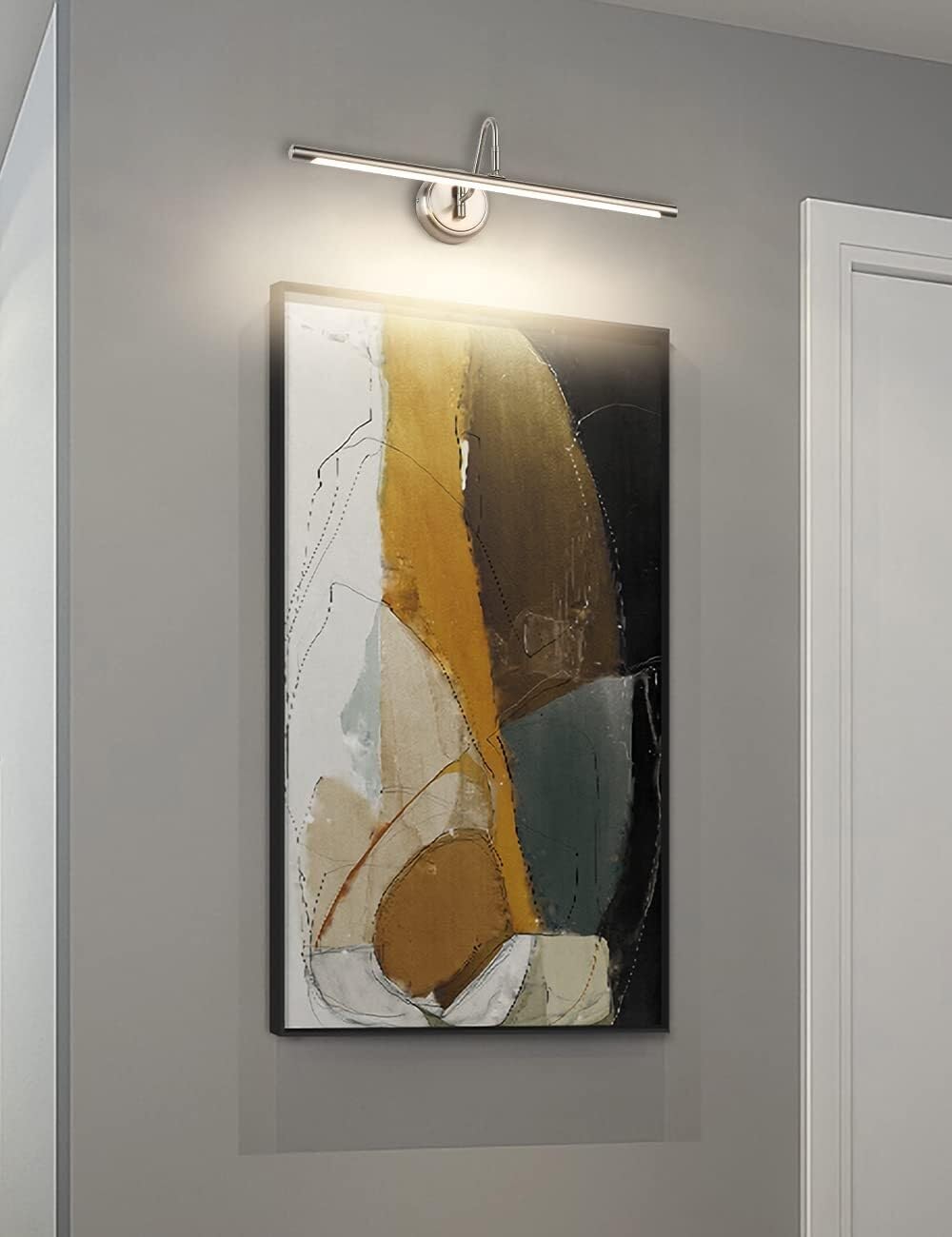 Modern Picture Lights 16.54'' Inch Brass for Painting Display Wall, Metal Artwork LED Wall Lamp,9W,Warm White 3000K,Hardwired Connection Swing Arm