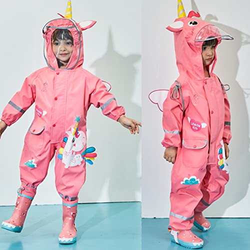 Image of Kids Poncho Raincoats Waterproof Rain Jacket Hooded Toddler Boys Girls Suit Reusable Rainwear All in One Easy to Dry