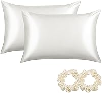 Vista 9 de ALASKA BEAR Funda de almohada, de seda natural, hipoalergénica, 19 mommes, 600 hilos, 100% seda de morera, tamaño estándar, con cierre de cremallera