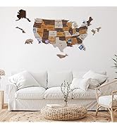 Jabihome 3D Wooden USA Map Wall Art, Wood United States Map with Push Pins, Gift for Him, US Map ...