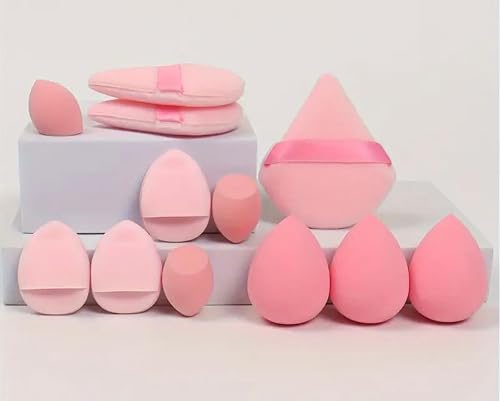 Makeup Sponge Set, Pink, Beauty Blender, Multiple Shapes, 6 Piece