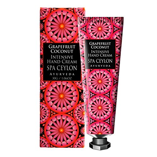 Spa Ceylon Luxury Ayurveda Grapefruit Coconut Intensive Hand and Nail Cream, Natural Moisturizing Treatment with Pure Essential Oils Aromatherapy, 30 Grams
