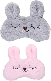 Beavorty 2pcs Plush Rabbit Eye Mask Rabbit Sleeping Eye Mask Masks Eye Black Blindfold Sleep mask Eye Covers Night Eye Cover Eye Cover for Kids Eye Covers for Sleeping Pillow Heating Travel