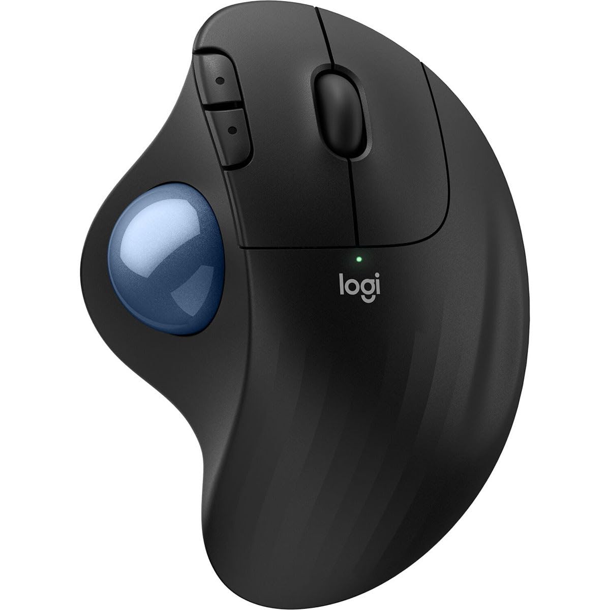 Logitech Ergo M575S Wireless Ergonomic Trackball Mouse, Black/Blue (910-007026)