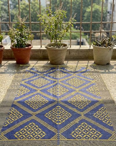 Image of MG Mats Multi Purpose Plastic Floor Mat Chatai (Multicolor, Multidesign) Pack of 1 Piece (4X6)