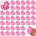 48 Pcs 2 Inch Mini Rubber Ducks for Kids Children Party Favors Bulk Bath Ducks Summer Pool Floating Toys Rubber Ducks Birthday Gifts for Boys Girls Baby Shower Supplies (Pink) (Pink)