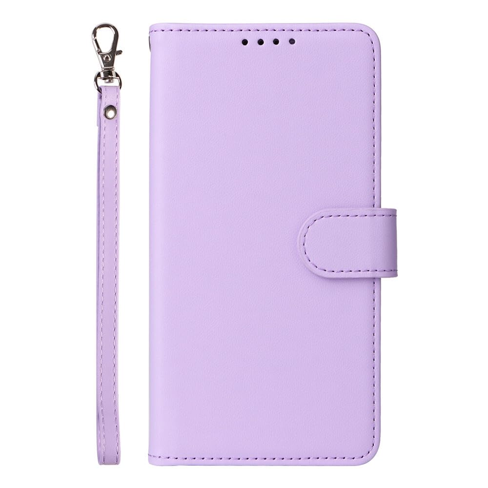Étui iPhone 14 Plus portefeuille violet avec fermeture à rabat magnétique robuste