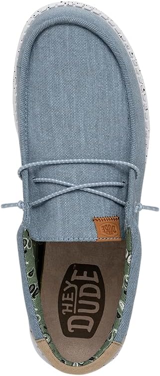 HEYDUDE Men's Wally Washed Canvas, Men’s Shoes, Slip-on Loafers, Comfortable & Light-Weight
