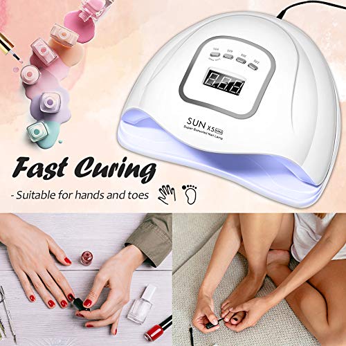 UV LED Nail Lamp, HIPPIH Nail Dryer for Gel and Regular Polish, Portable Nail UV Gel Nail Lamp with 4 Timer Setting, Professional Nail Polish Curing Lamps for Nail Art Design - Thumbnail 3
