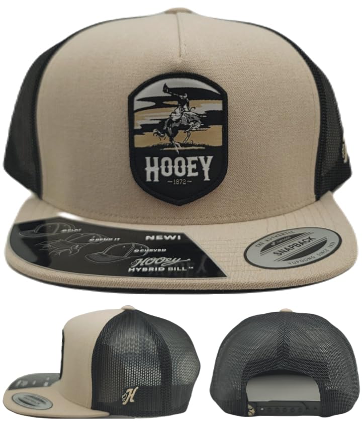 HOOEY New Men's Cheyenne Rope Adjustable Snapback Tan Black Era Hat Cap