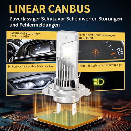 NUROTA H7 Halogen Scheinwerfer 12V 60W 5500K Extra Hell–H7 Lampe Autofür Abblendlicht und Fernlicht, Helles Weiß für Nachtfahrten und bessere Sicht bei Regen, 2 Stück
