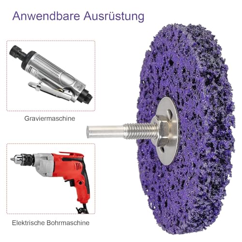 Angelkiss 5 Stück Scheibe Set, 100mm CBS Schleifscheibe Lila Grobreinigungsscheibe CBS Reinigungsscheibe für Winkelschleifer von Farbe, Rostschweißnähten, Oxidation Reinigen & Entfernen