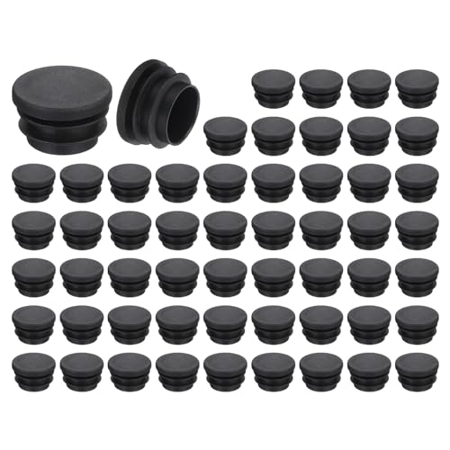 uxcell Round Plastic Plug,25mm(0.98") OD Furniture Leg Pipe Insert 56Pcs