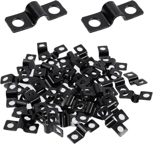 PacuM 60 Pièces Colliers de Serrage en U 6mm Colliers de Serrage en U à 2 Trous Collier de Tuyau en U Fixation Murale et Attache Grillage Rigide pour Clôture en Treillis à Tige Tubes Fils