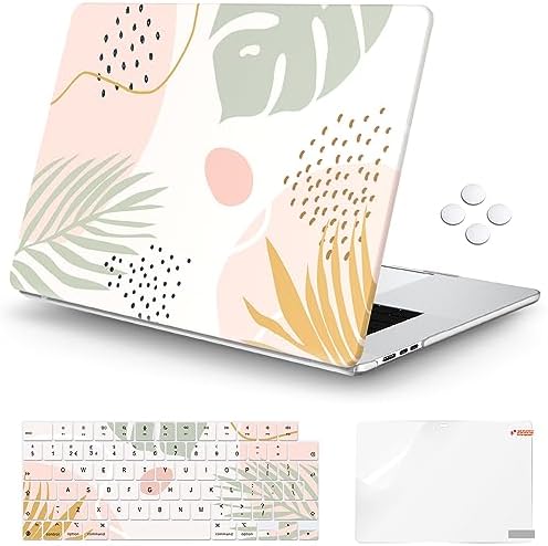 iCasso Compatible with MacBook Air 15 inch Case 2023 Release M2 Chip Model A2941 with Touch ID Retina Display, Plastic Laptop Hard Shell Case + Keyboard Cover + Screen Protector (Art Brown)