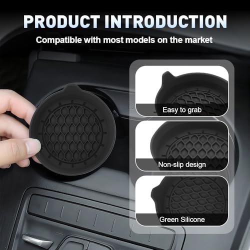 Portavasos de silicona para carro, 2 unidades, negro miniatura 2