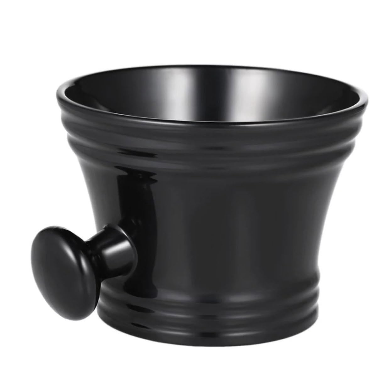 FRCOLOR Black Plastic Shaving Bowl for Men Shaving Soap Mug Comfortable Grip for Traditional Shaving Ritual