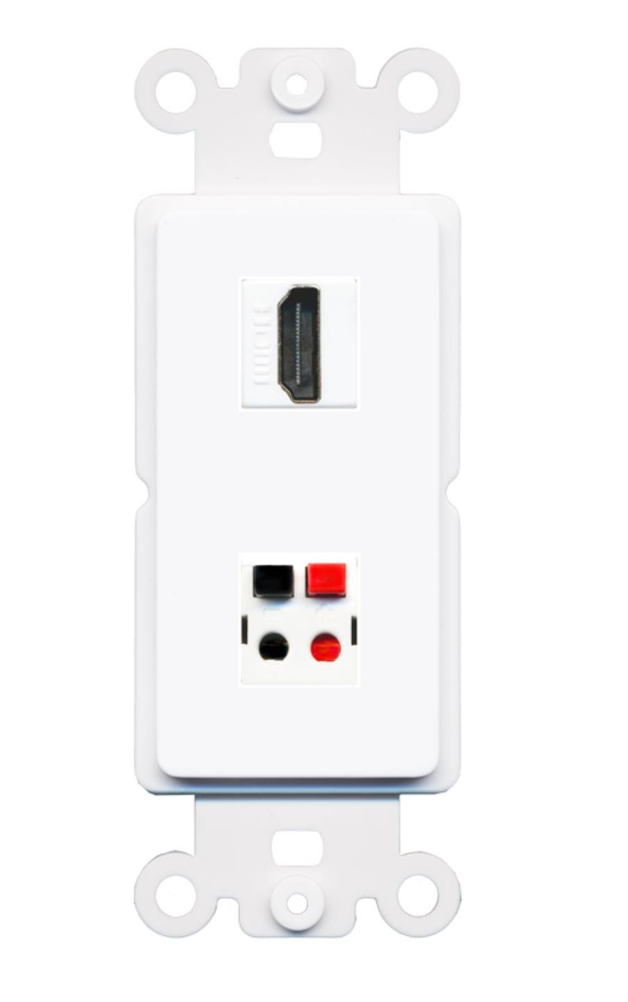 RiteAV - HDMI Speaker Port Wall Plate Decorative (Rocker) White