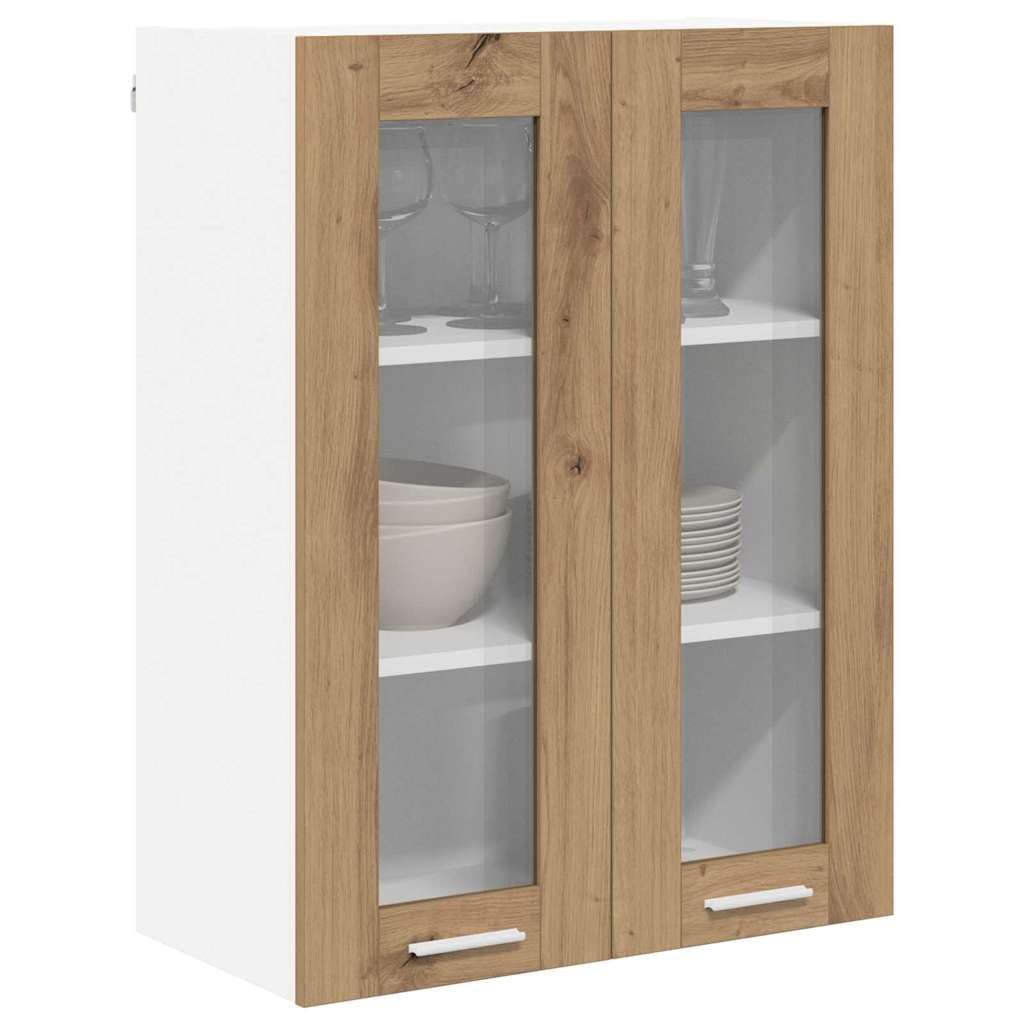 vidaXL Armoire Suspendue Riga Chêne Artisanal 60 x 31 x 80 cm, Armoire de Cuisine Moderne, Design rectangulaire, Grand Espace de Rangement, matériaux résistants, Style Contemporain