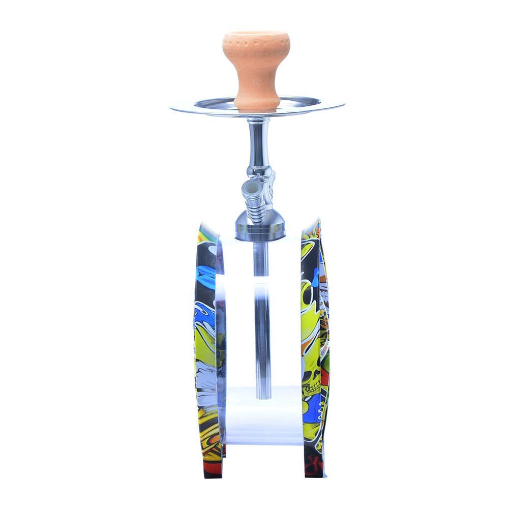 Narghilè Shisha LED Narghilè Grande Fumo, Set Completo di Narghilè Premium Set Completo di Narghilè con 2 Tubi in Silicone