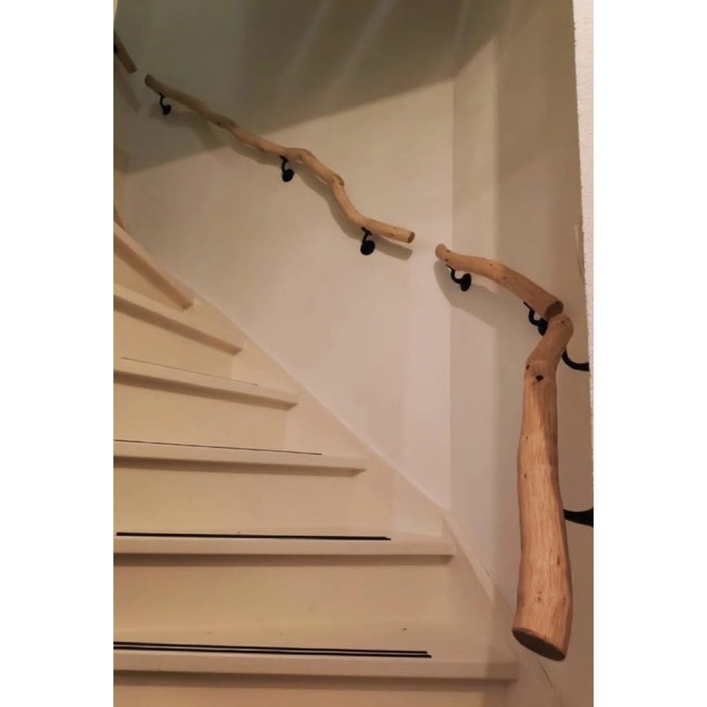 Treppenhandläufe mit Schienenhalterungen, Massivholz Barrierefreies Treppengeländer-Set für den Innenbereich, Sicherheitsgeländer Stützstange