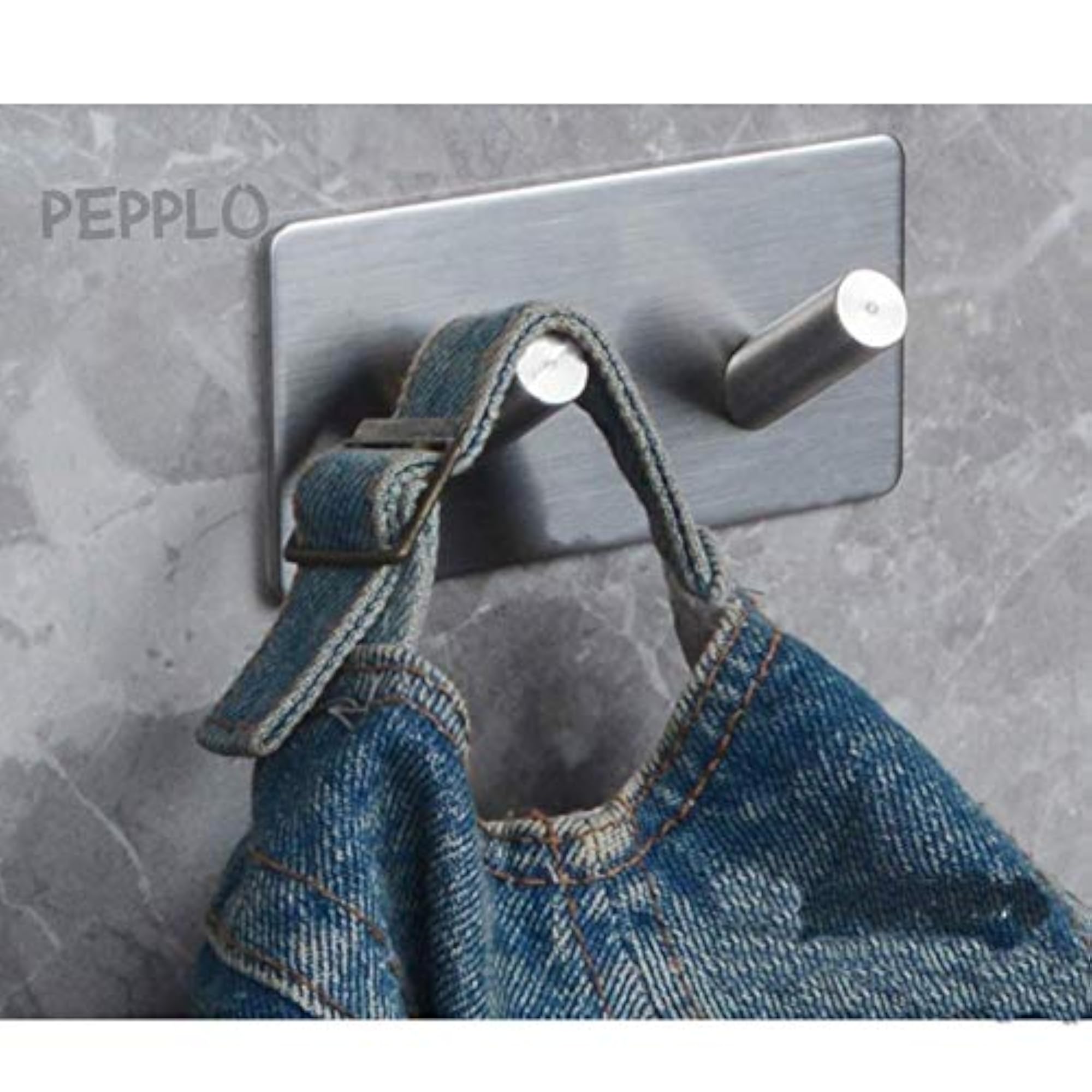 Heavy Duty Self-Adhesive Towel Hooks, Brushed Stainless Steel