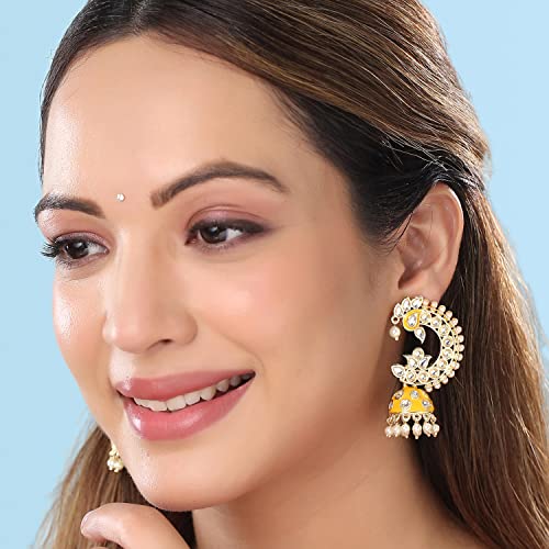 Kundan Chandbali Drop Earrings for Girls Women