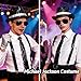 MEDOJO 70s 80s Disco Outfits Mens Dance Star Costume 70s 80s Pop Stage Sequin Gloves Black Fedora Hat Sunglass Tie Sequin Strap for Cosplay Party Halloween