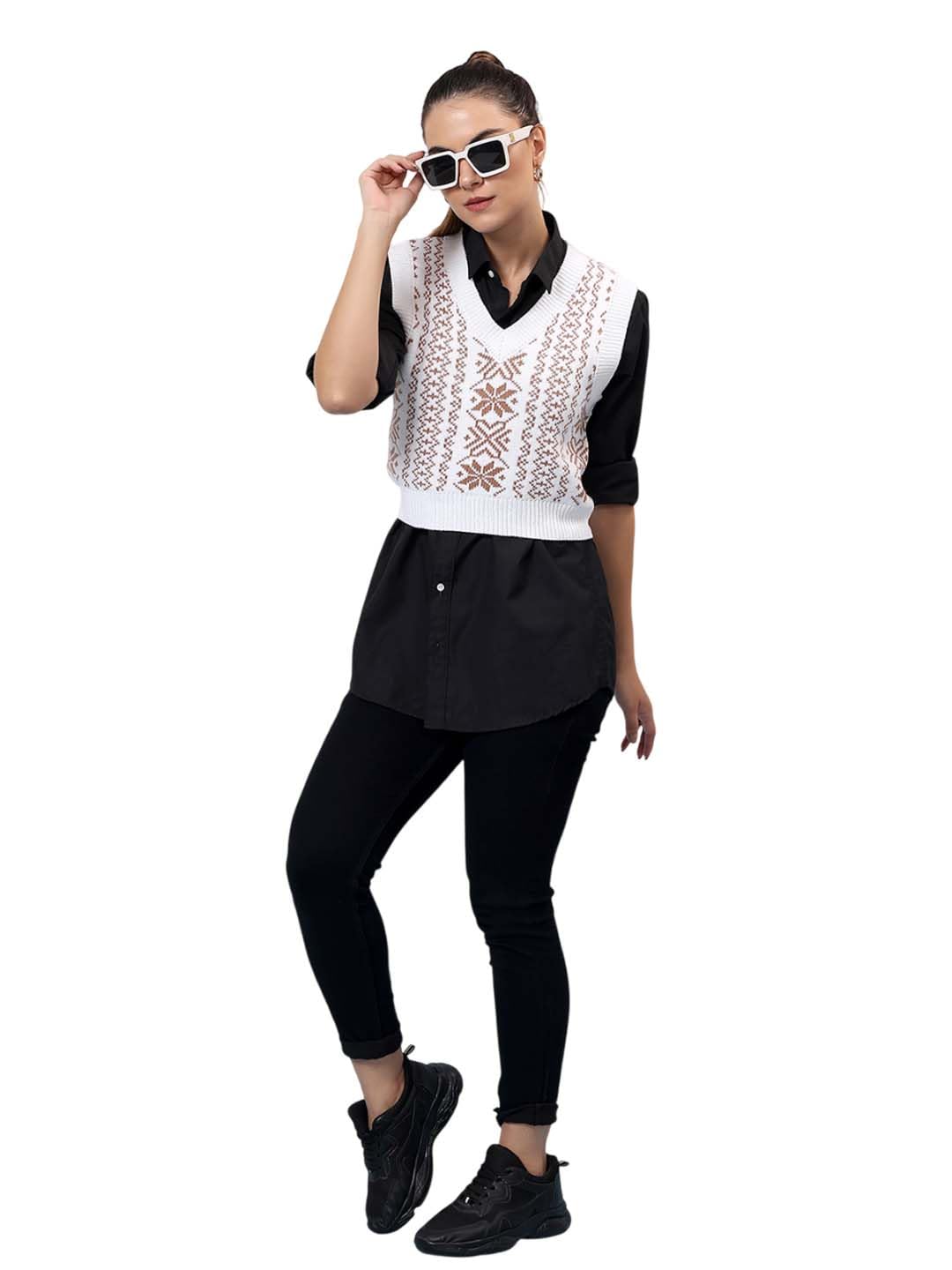 Women's Trendy Sleeveless Sweater Vests – Perfect for Layering and Smart-Casual Outfits(Multicolored,M)