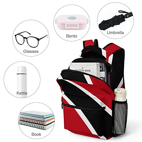 Trinidad And Tobago Flag Full print backpack for boys and girls, school camping backpack with padded shoulder straps4