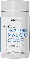 Magnésio Malato D3+K2 500mg -Vitamina Promove Relaxamento Mental e Muscular,Ideal Para Saúde Óssea