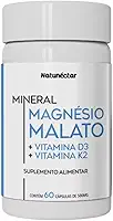 Magnésio Malato D3+K2 500mg -Vitamina Promove Relaxamento Mental e Muscular,Ideal Para Saúde Óssea