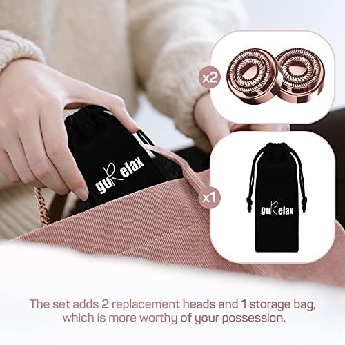 Gurelax Facial Hair Removal For Women(As Seen On Tv),Painless Hair Shaver Rechargeable,2 X Replacement Heads Included, Lady Face Electric Razor For Lip, Chin,Arms,The Best Female Mustache Remover #TOP2