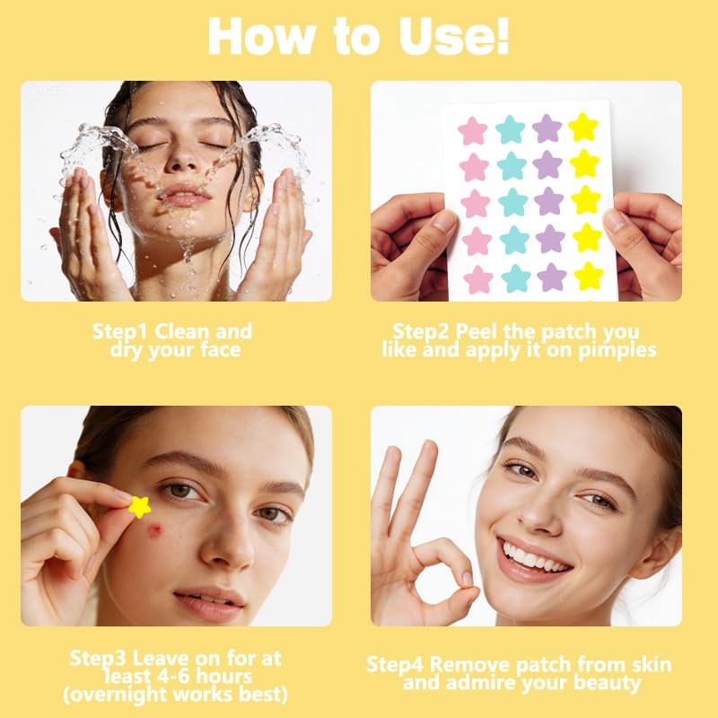 Cute Star Hydrocolloid Acne Patches with Salicylic Acid