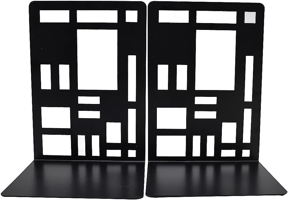 SIPLIV Minimalist Style Bookends Metal Adjustable Non Skid Books Holder Stand Book Rack Desk Bookends for School Library - Image 3