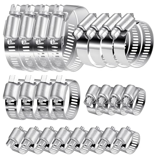 20 Stk Schlauchschellen Set Einstellbare 651 mm Rohrschellen Edelstahl 304 Schlauchbinder Schlauchklemme Schraubzwingen für Haus Rohr Pool Waschmaschine Garten