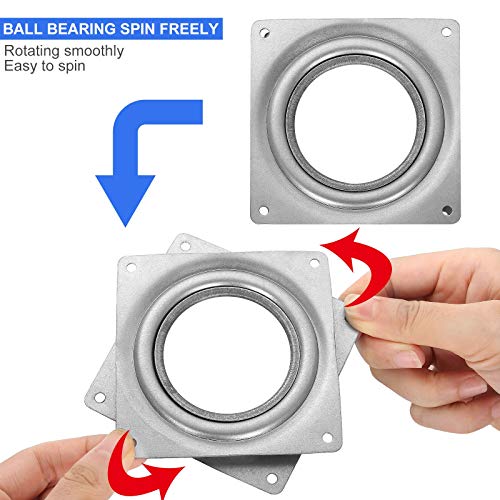 16Pack Lazy Susan Hardware, 4”Square Lazy Susan Turntable Bearings, 300lbs Capacity 5/16”Thick Swivel Plate for DIY Lazy Susan Project Storage Organizer Rack Cake Decorating Sculpture Displays - Thumbnail 7