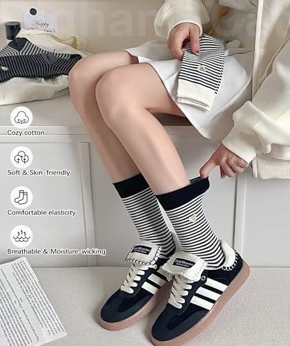 Image of IIG Women's Fashion Cute Cotton Socks Novelty Funny Above Ankle Crew Socks Holiday Gifts for Women 4 /5 Pairs